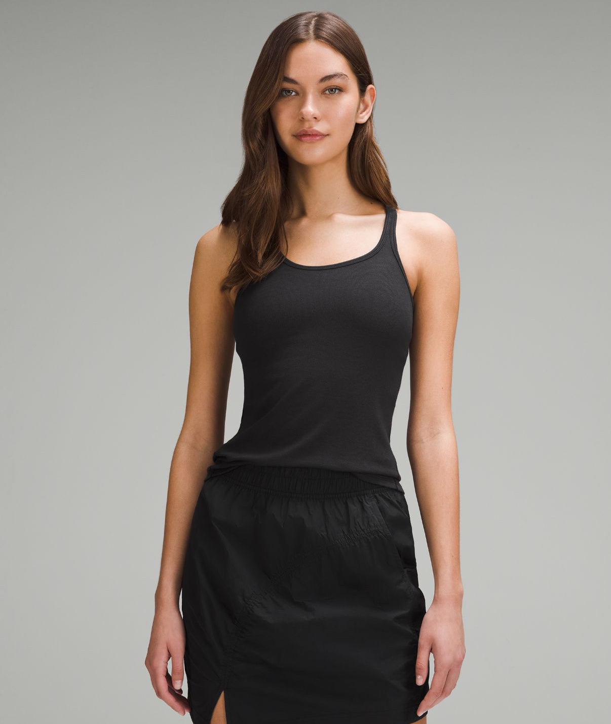 Hold Tight Thin Strap Racerback Tank Top Black
