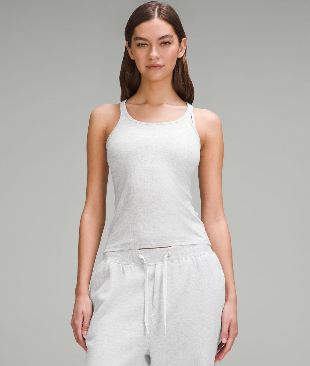 Hold Tight Thin Strap Racerback Tank Top Heathered Core Ultra Light Grey