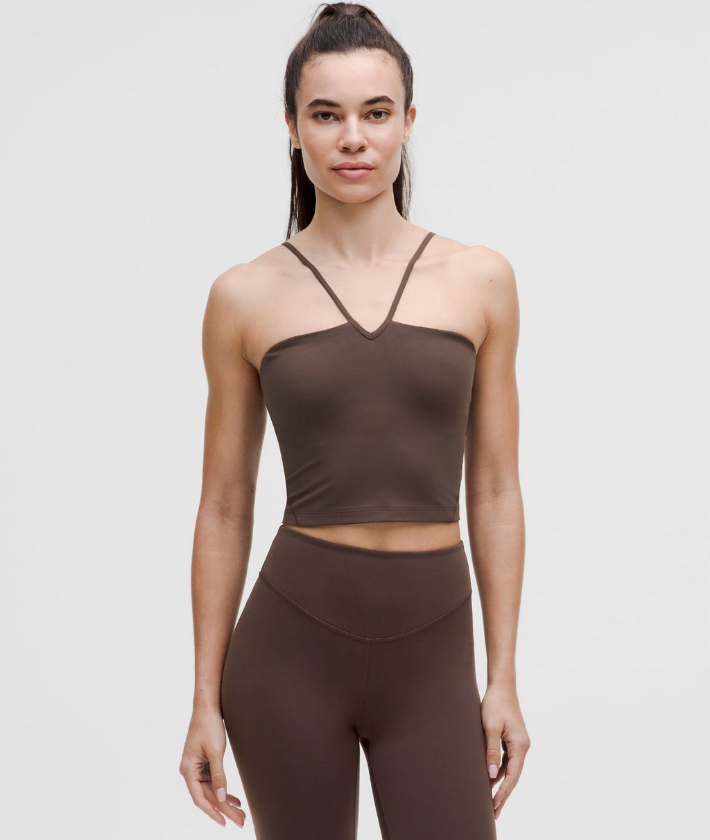 Align Strappy Deep-V Tank Top Light Support A/B Cup Espresso