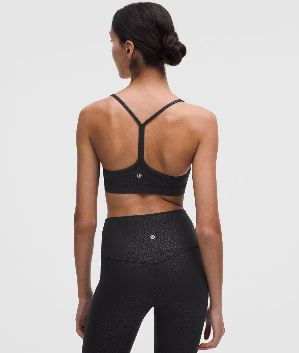 Flow Y Bra Nulu Light Support A/C Cups Leopard Shift Micro Emboss Black