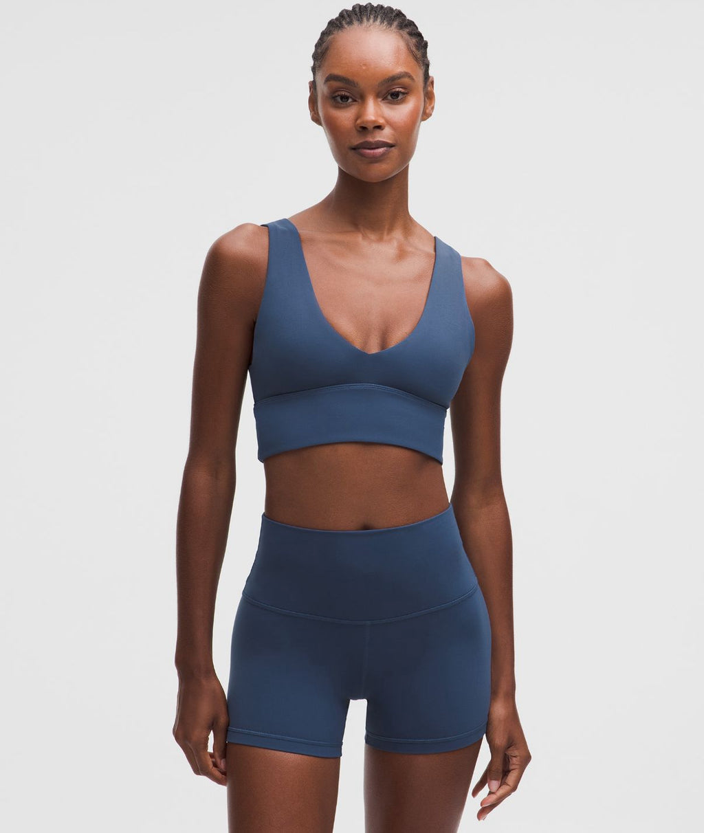 Align V-Neck Bra Light Support A/B Cup Blue Twill