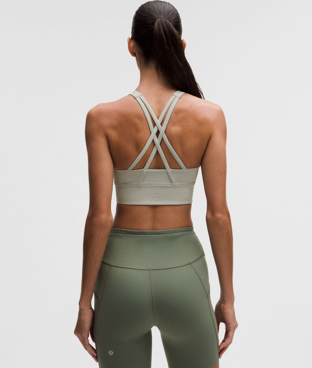 Energy High-Neck Longline Bra Medium Support B-D Cups Tough Jade Grey