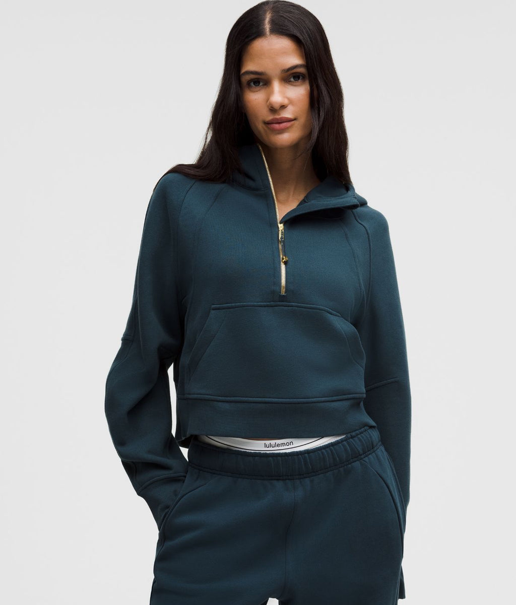 Scuba Oversized Half Zip Hoodie Indochine Blue/Gold