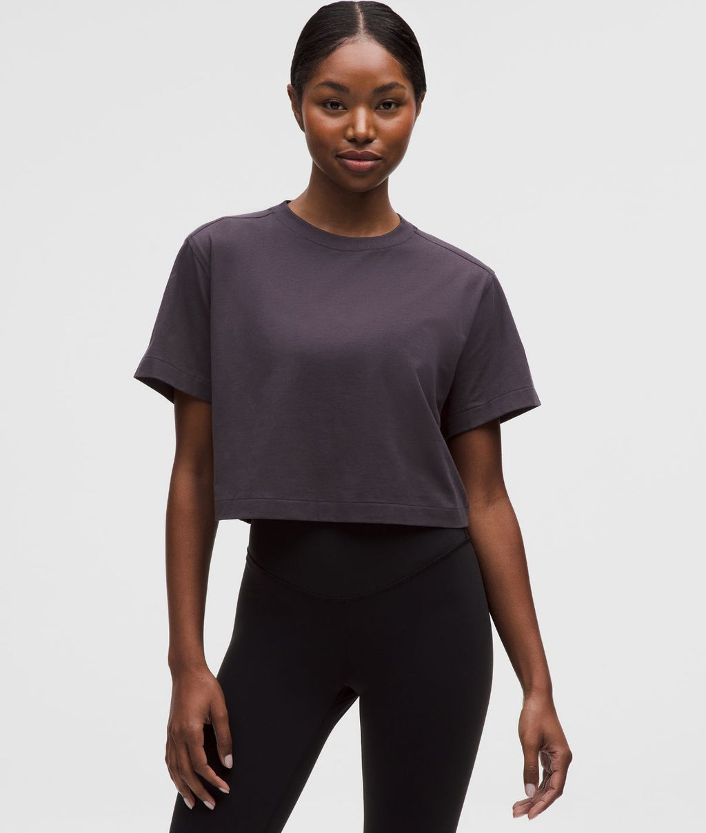 All Yours Organic Cotton Cropped T-Shirt Atmospheric Purple