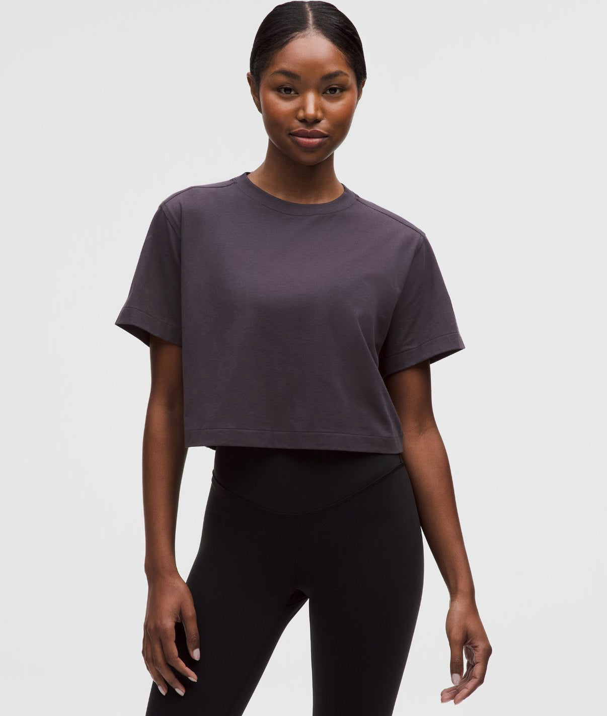 All Yours Organic Cotton Cropped T-Shirt Atmospheric Purple