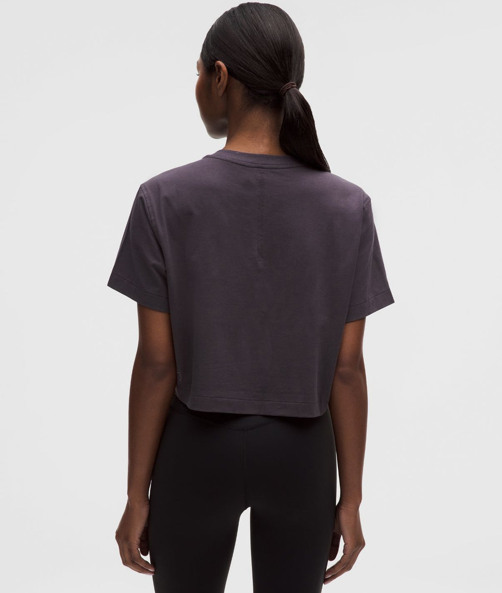 All Yours Organic Cotton Cropped T-Shirt Atmospheric Purple