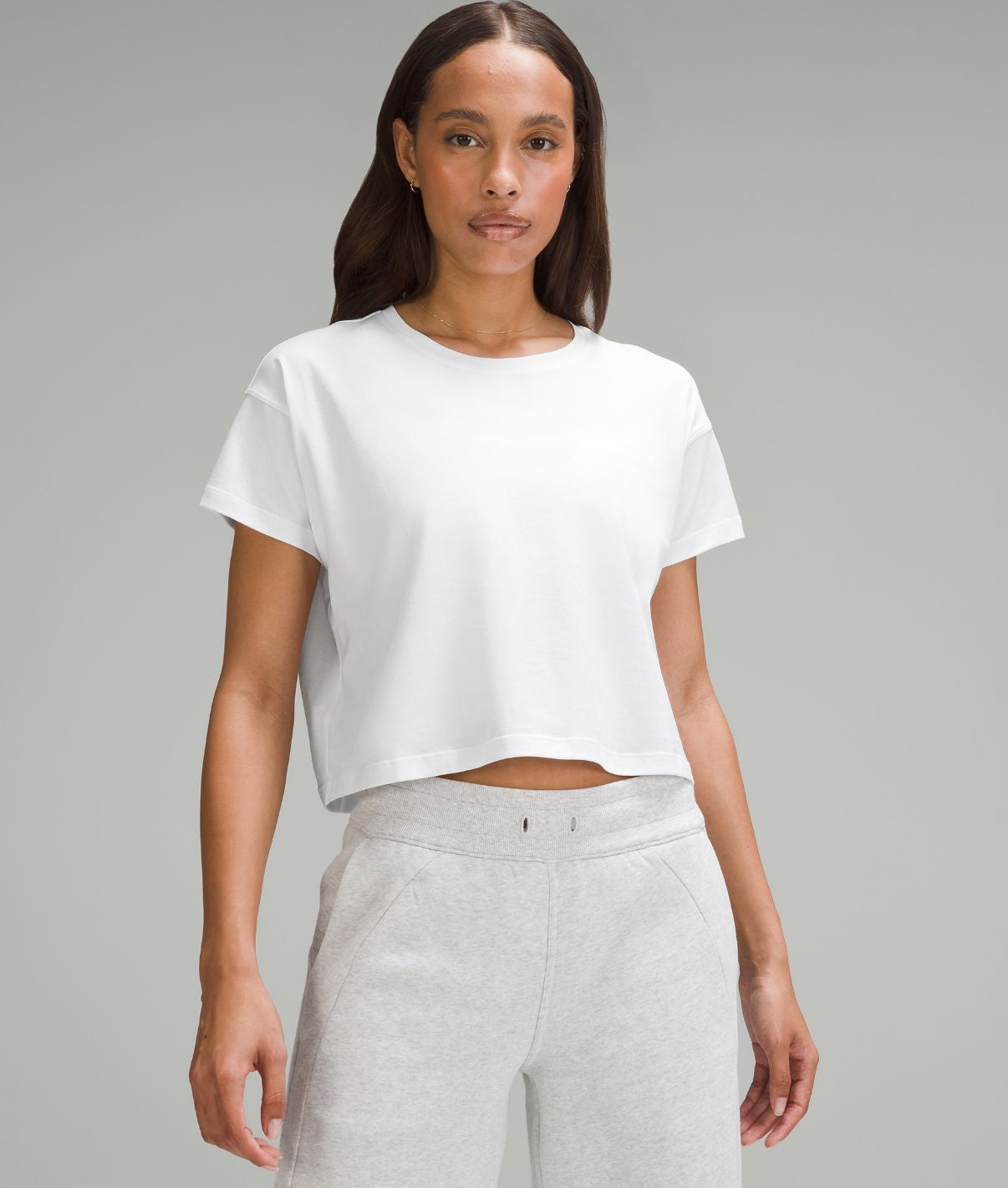 All Yours Organic Cotton Cropped T-Shirt Light Ivory