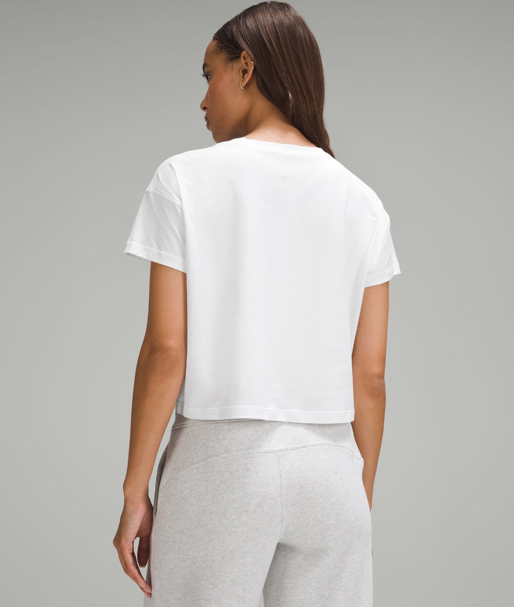 All Yours Organic Cotton Cropped T-Shirt Light Ivory
