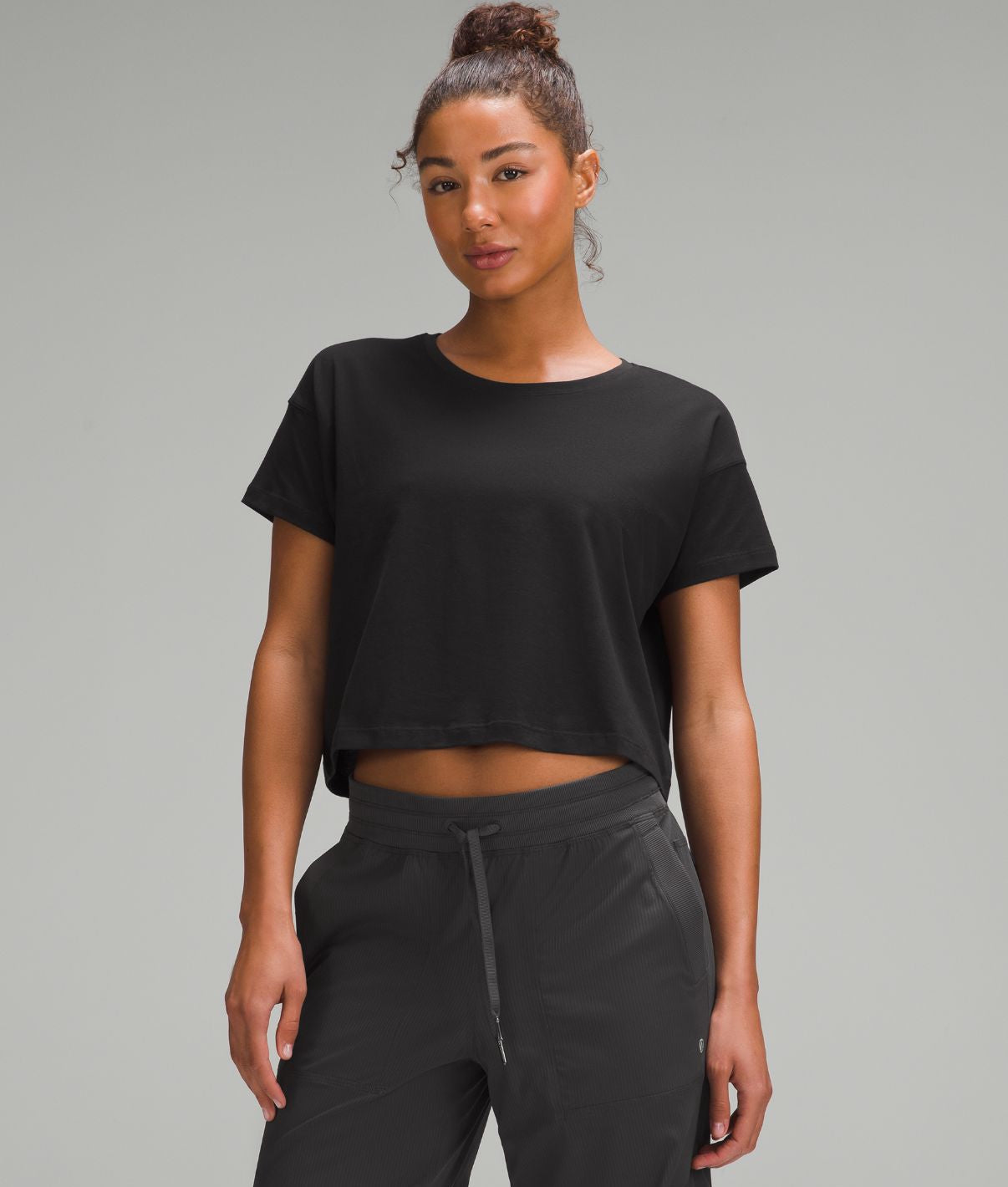 All Yours Organic Cotton Cropped T-Shirt Heathered Core Ultra Grey
