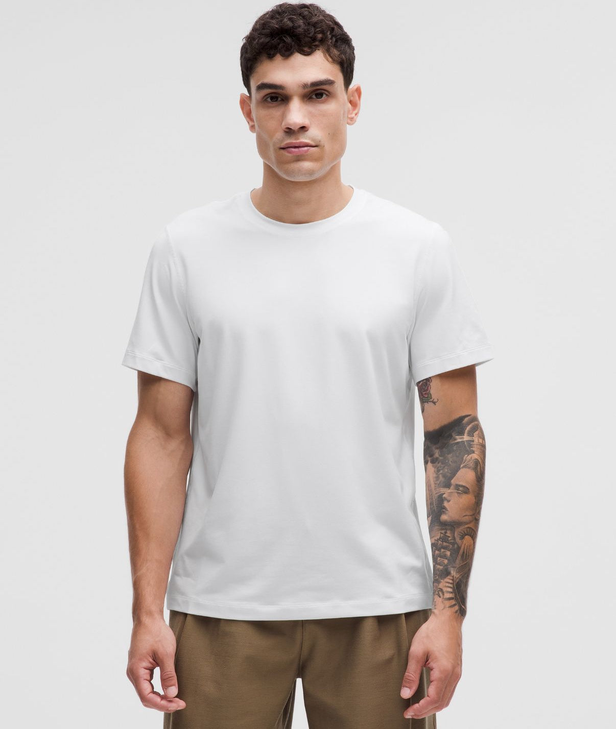 Soft Jersey Short-Sleeve Shirt White