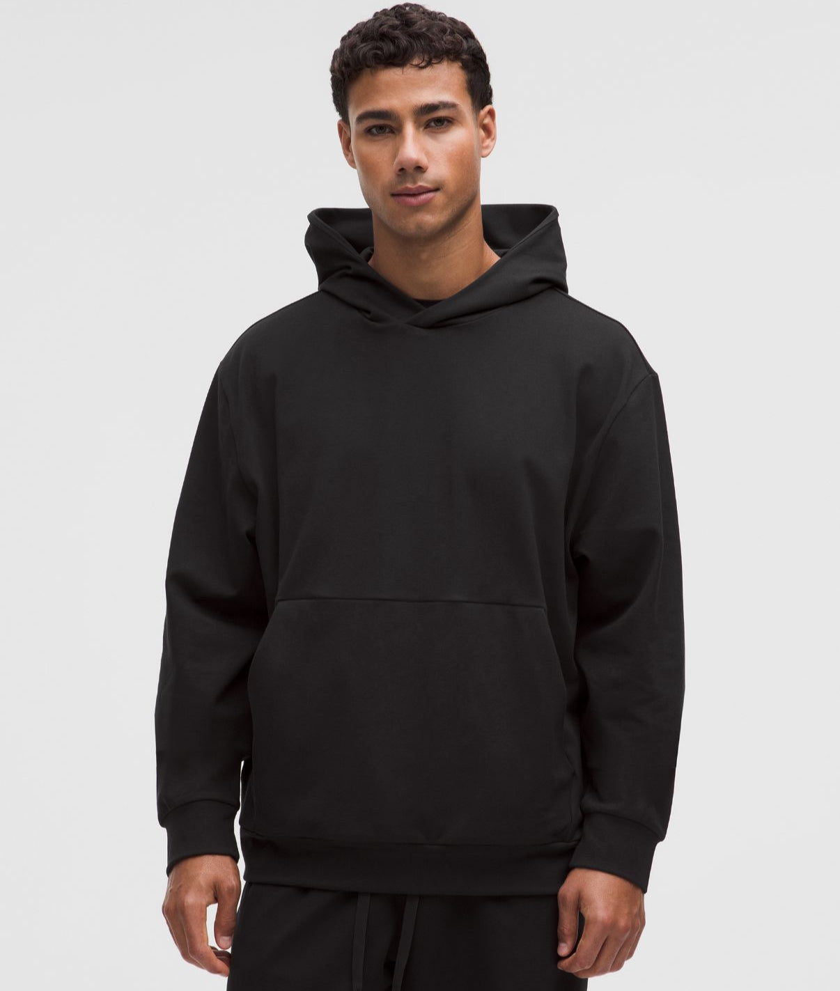 Soft Jersey Pullover Hoodie Black