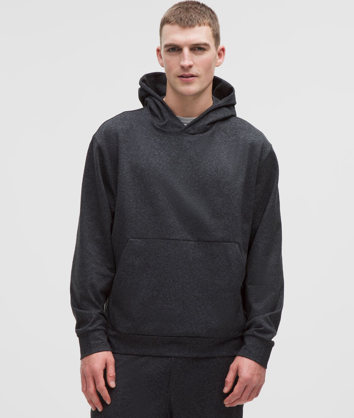 Heavyweight Soft Jersey Pullover Hoodie Heathered Black Heathered Obsidian