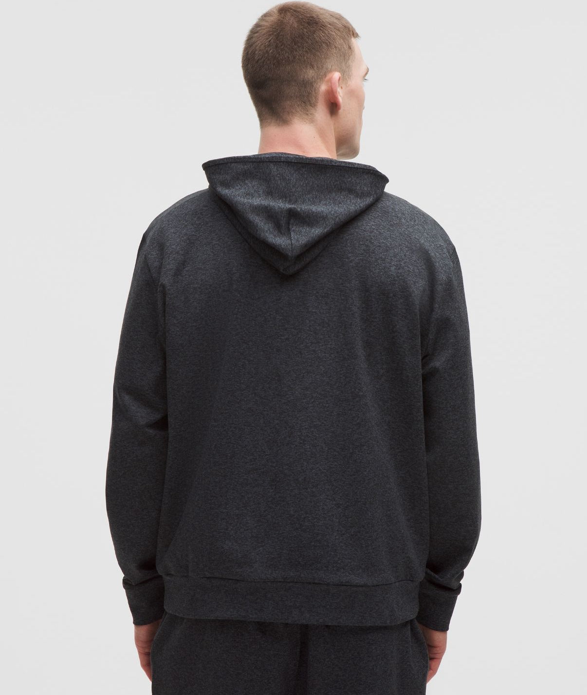 Heavyweight Soft Jersey Pullover Hoodie Heathered Black Heathered Obsidian