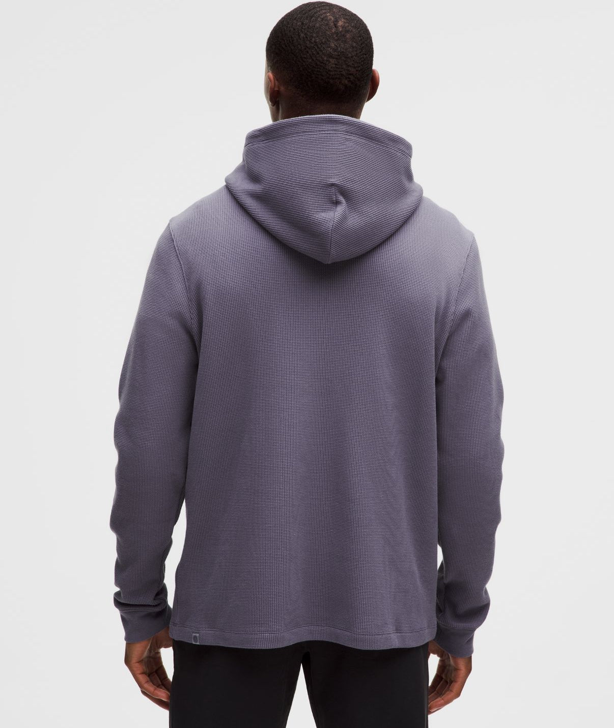 Cotton-Blend Waffle Knit Hoodie Grape Mist