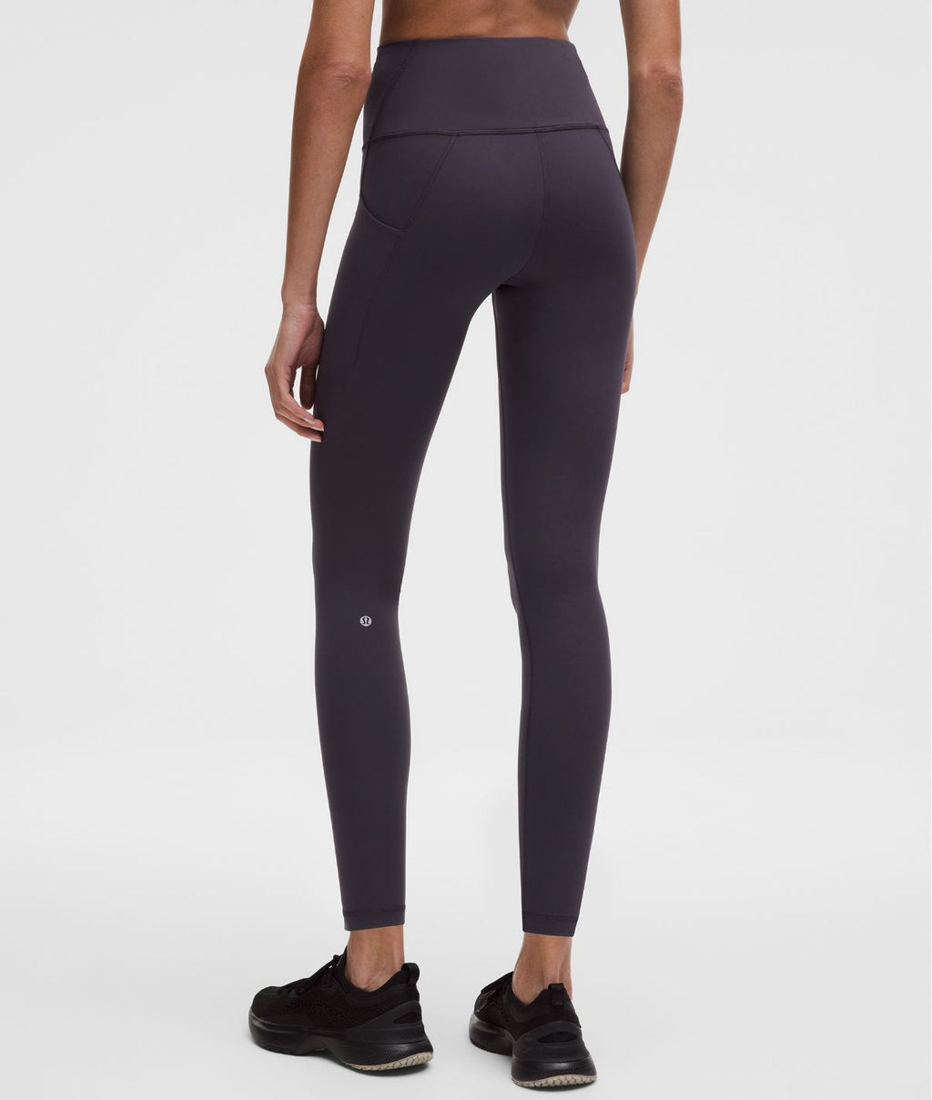 Wunder Train High-Rise Tight with Pockets 28'' Black Plum