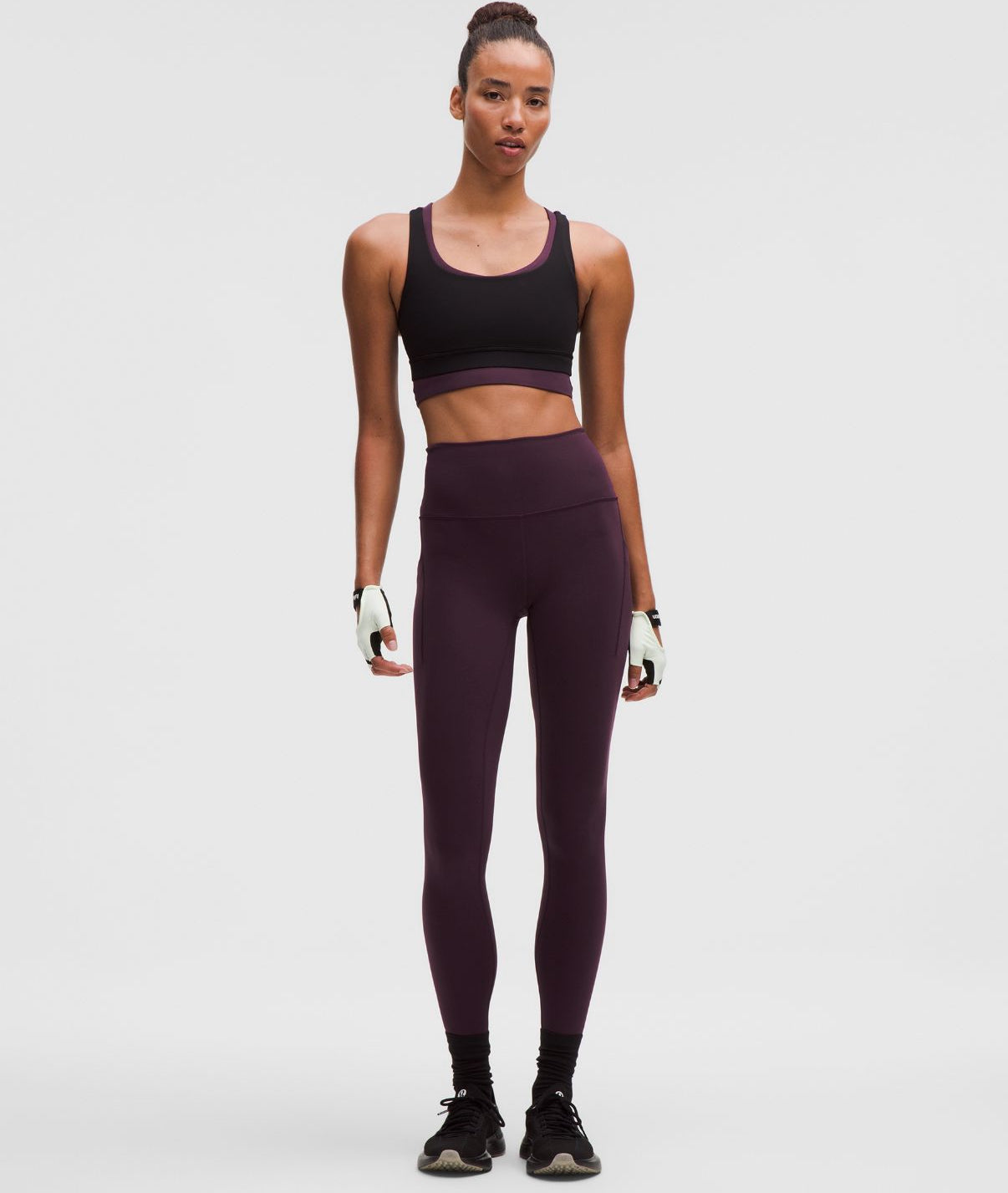 Wunder Train High-Rise Tight with Pockets 28'' Black Plum