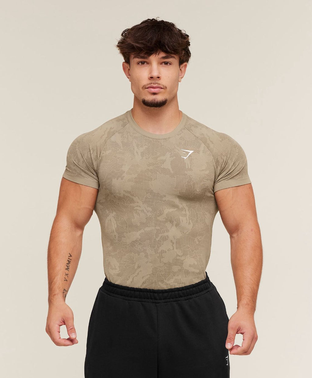Geo Seamless T-Shirt Sand Brown