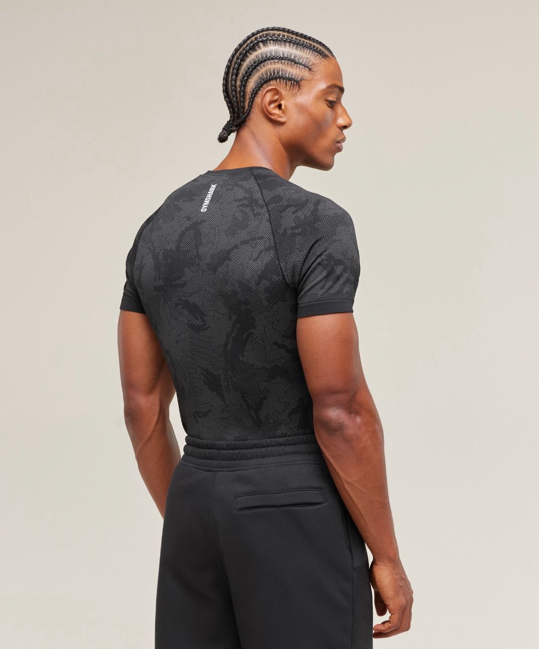 Geo Seamless T-Shirt Black