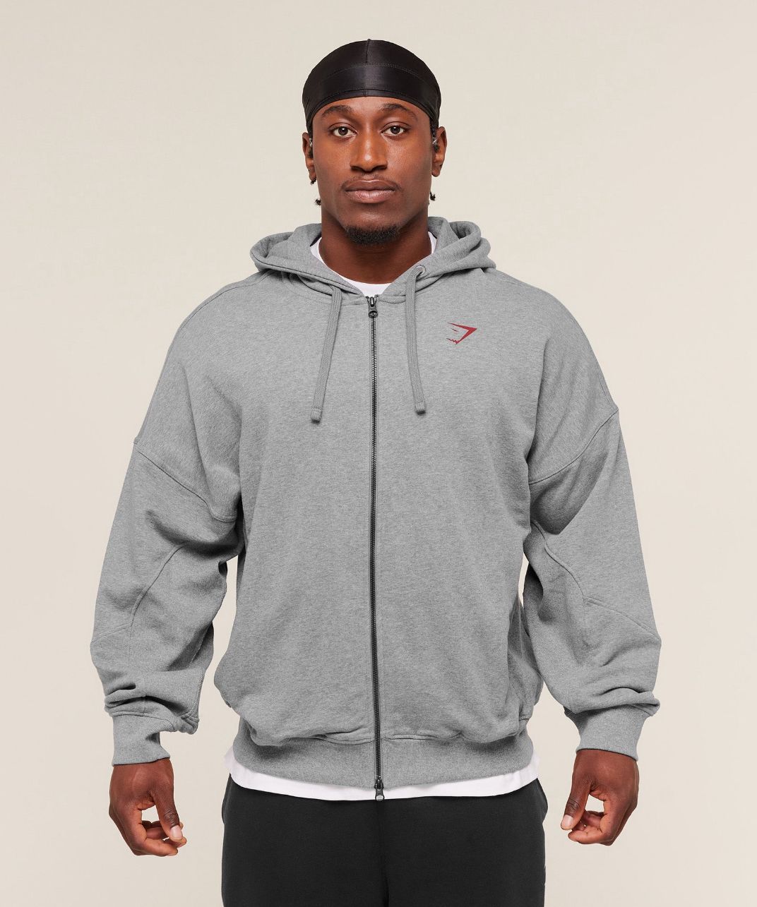 Power Zip Up Hoodie Pebble Grey
