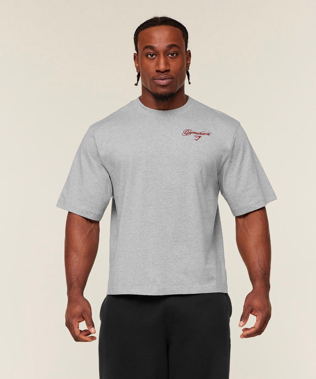 Eagle Script Graphic T-Shirt Grey