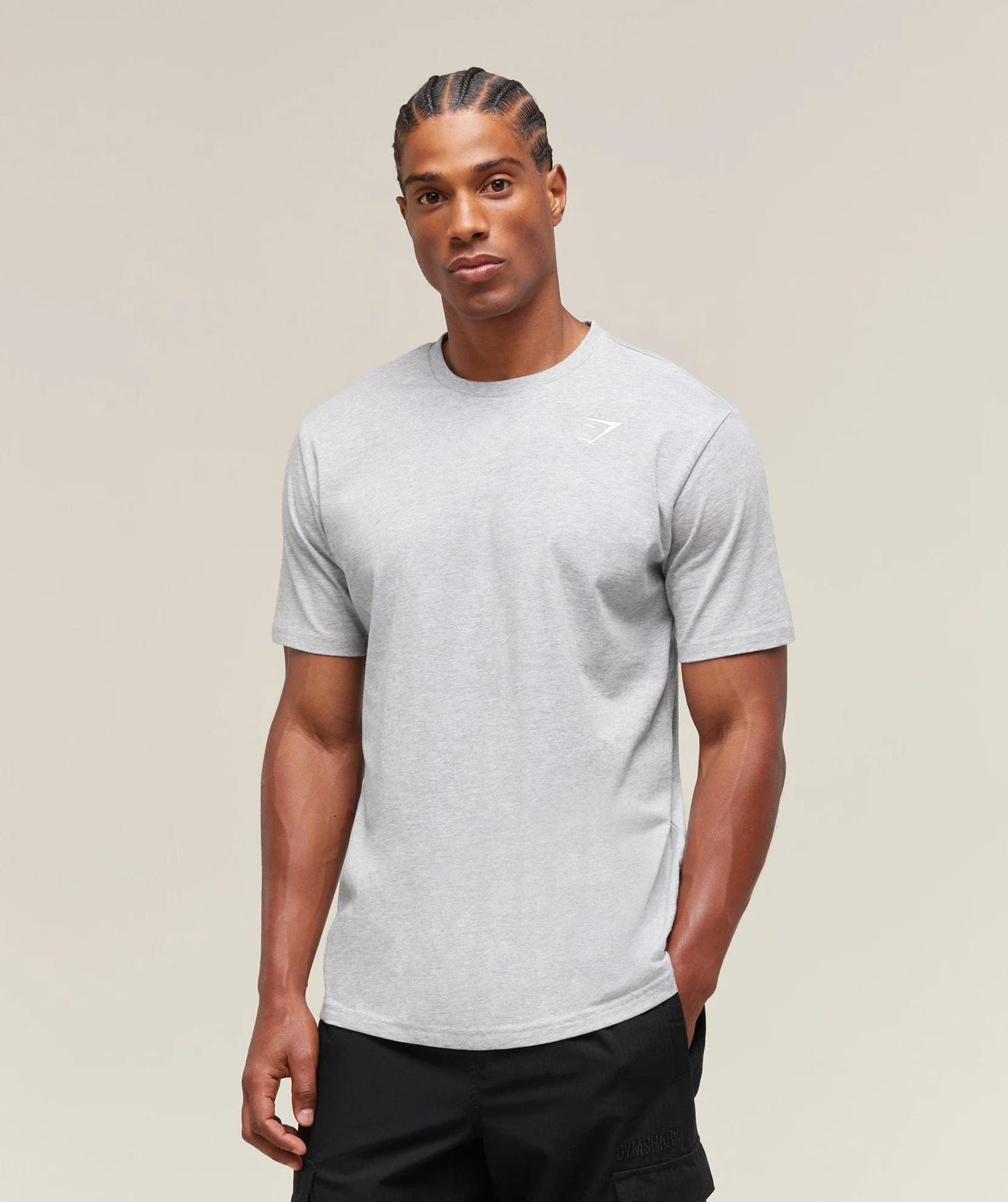 Crest T-Shirt Light Grey Marl