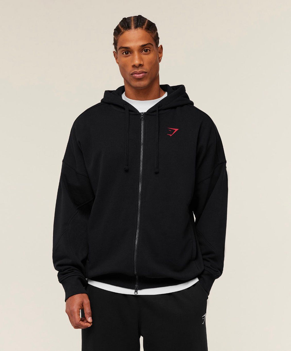 Power Zip Up Hoodie Black