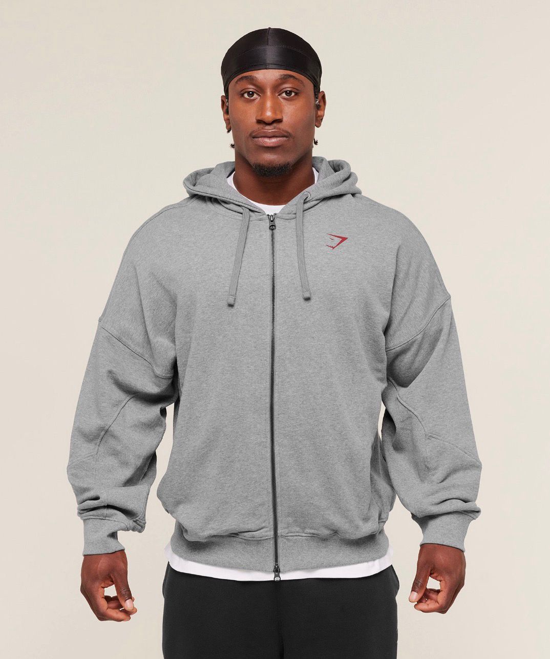 Power Zip Up Hoodie Grey
