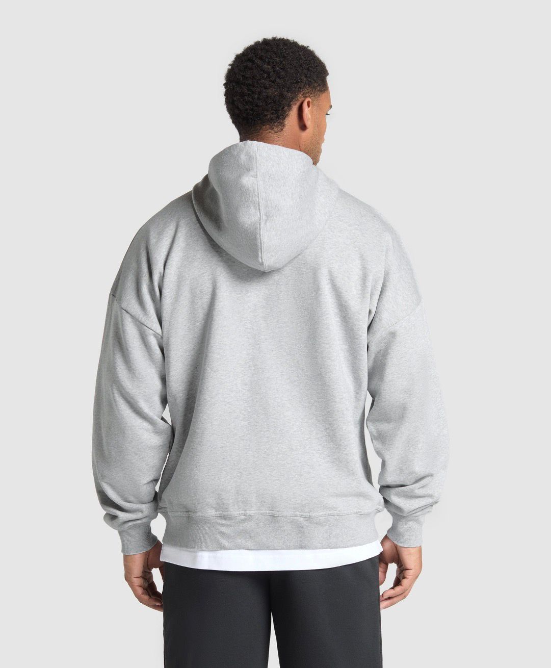Crest Oversized Zip Up Hoodie Grey