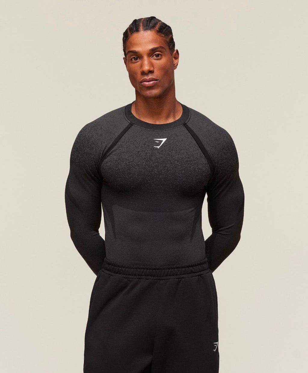 Shadow Seamless Long Sleeve Black