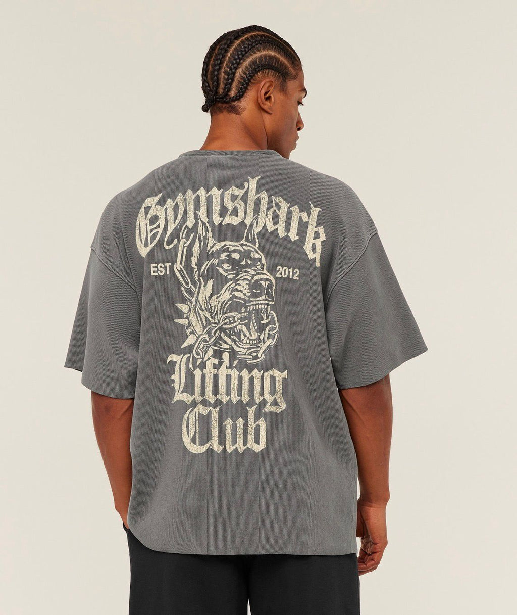 Heavyweight Textured Graphic T-Shirt Dark Grey