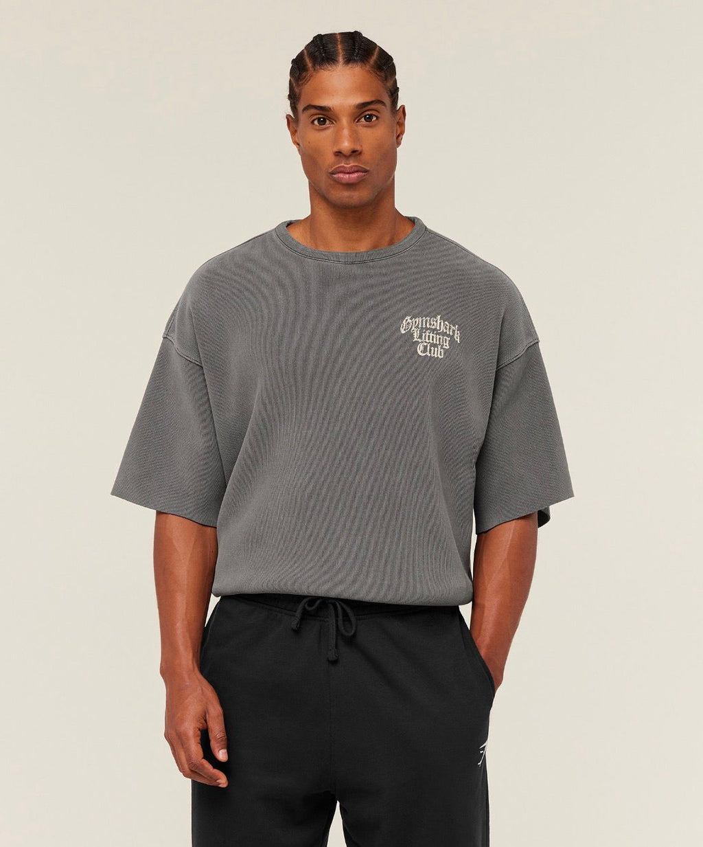 Heavyweight Textured Graphic T-Shirt Dark Grey