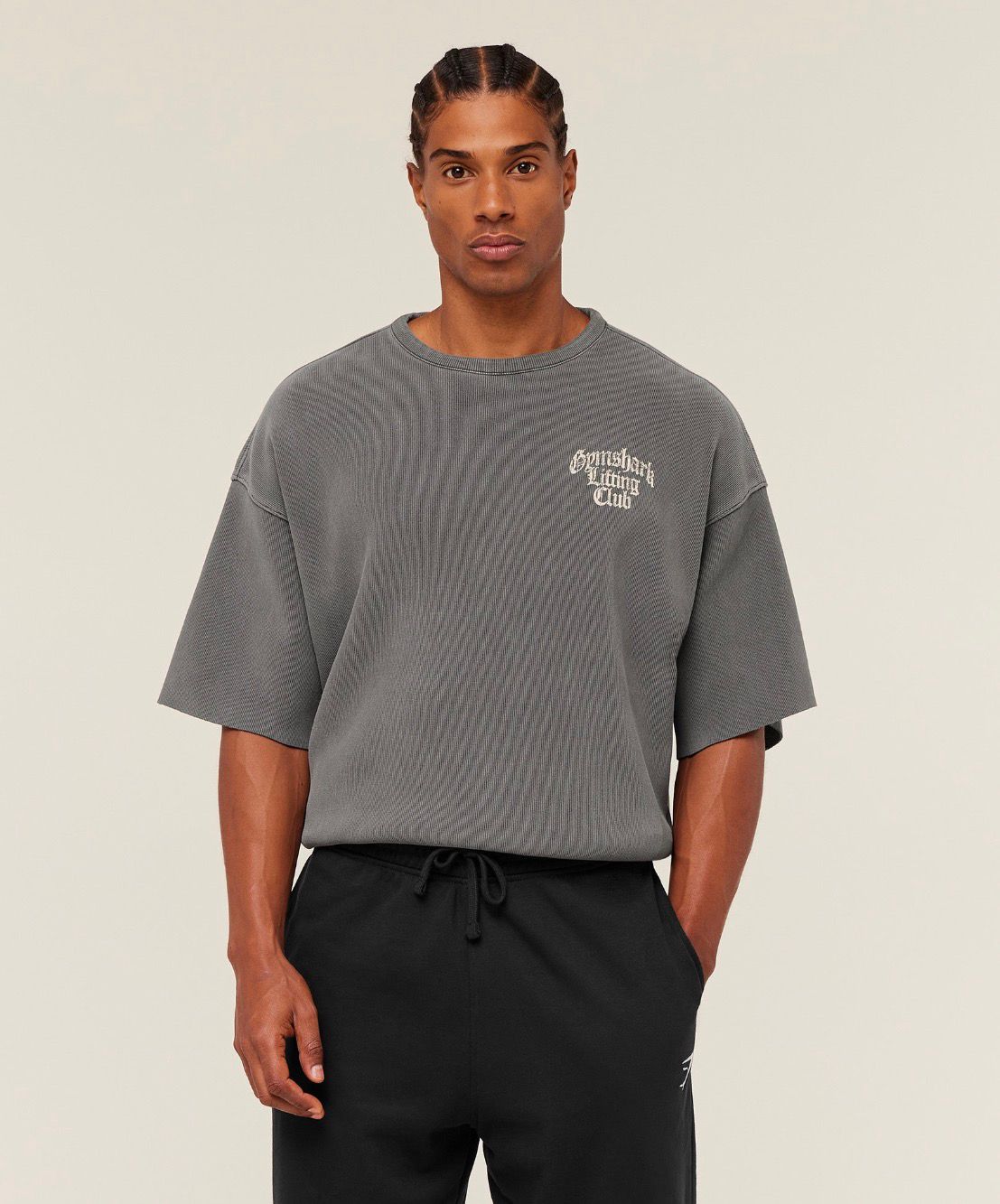 Heavyweight Textured Graphic T-Shirt Dark Grey