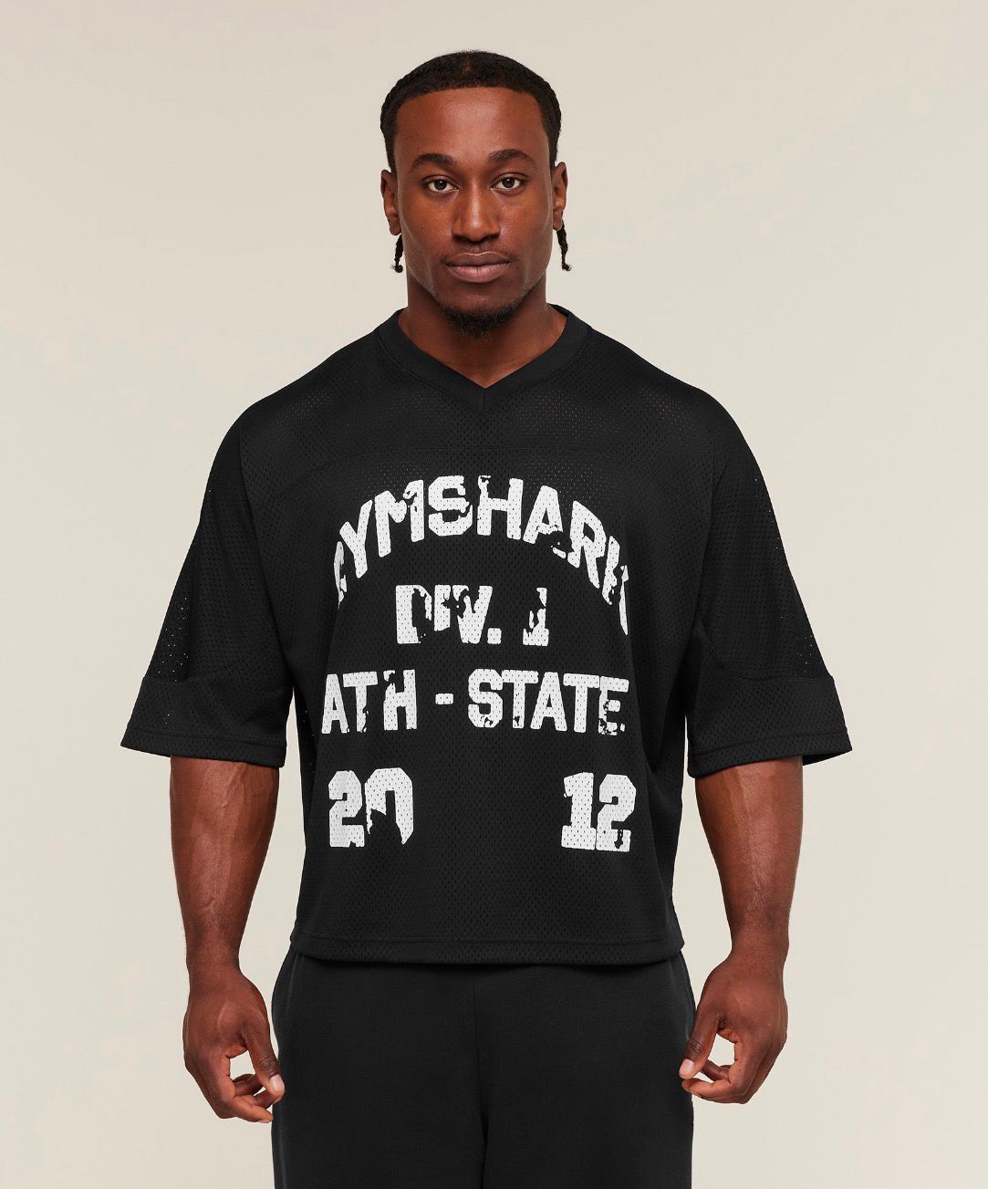 Graphic Mesh Oversized T-Shirt Black