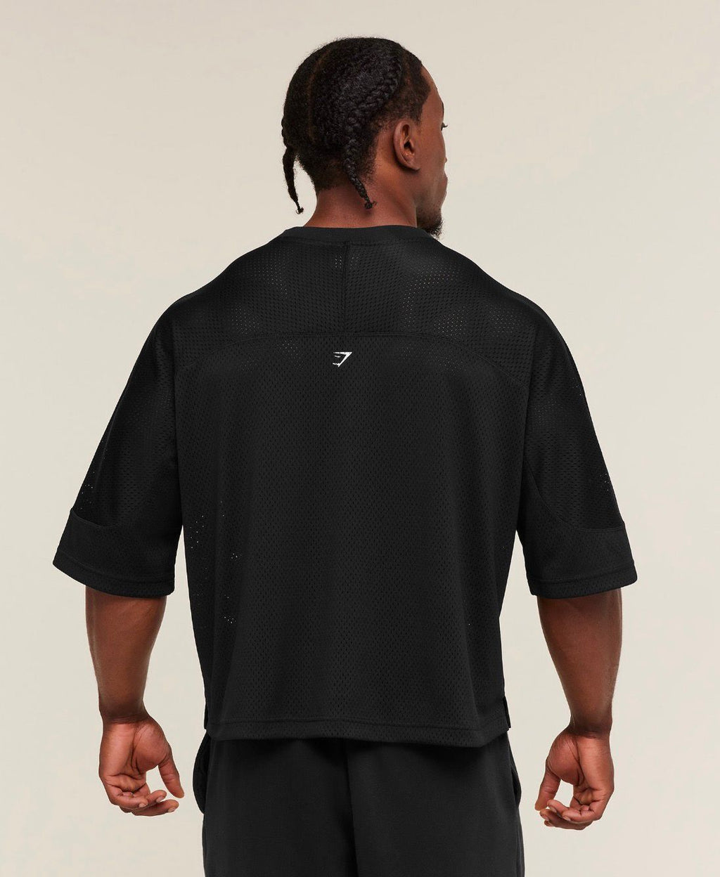 Graphic Mesh Oversized T-Shirt Black