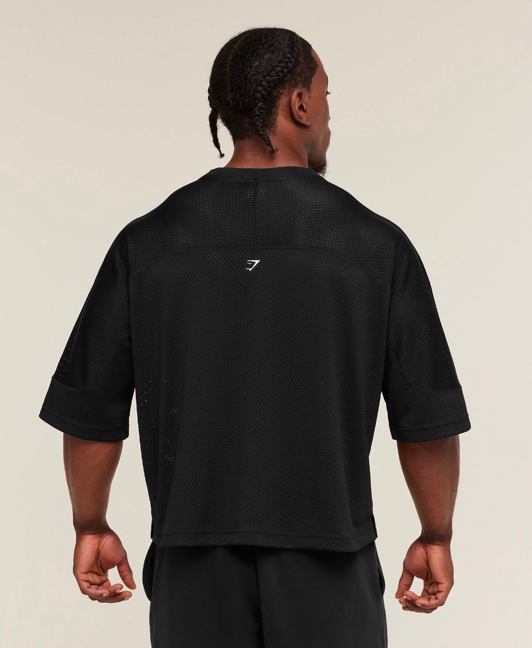 Graphic Mesh Oversized T-Shirt Black