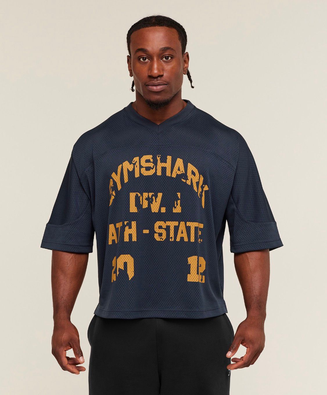 Graphic Mesh Oversized T-Shirt Heavy Blue