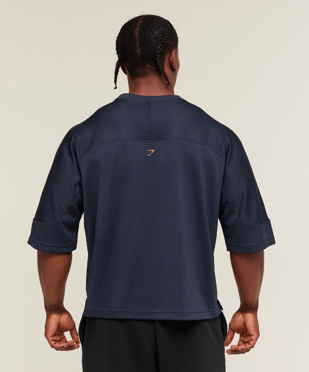 Graphic Mesh Oversized T-Shirt Heavy Blue