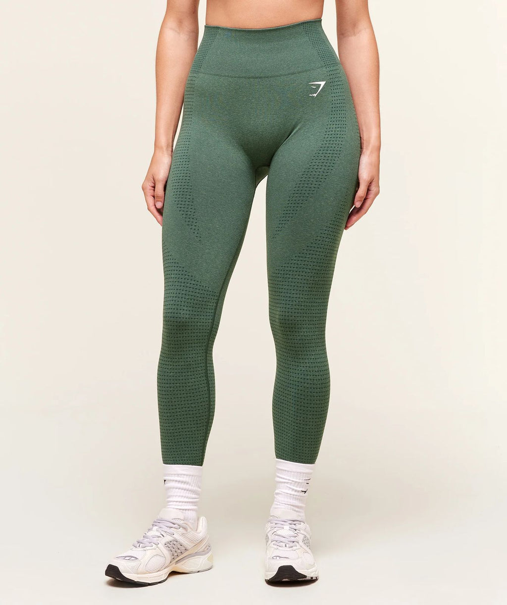 Vital Regular Leggings Dark Green Marl