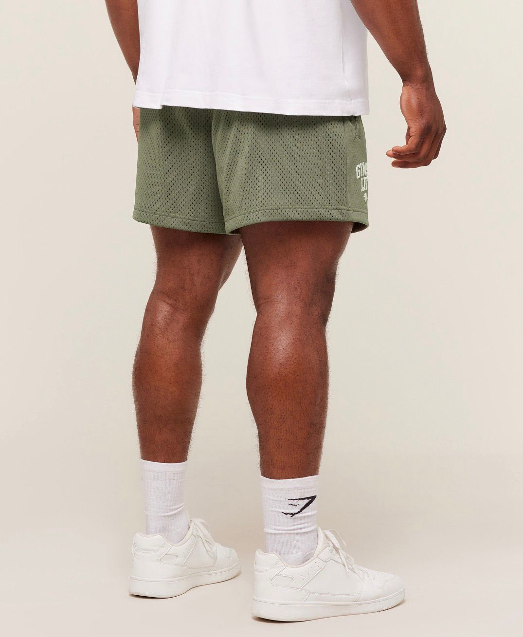 Lifting Barbell Mesh 5” Shorts Base Green