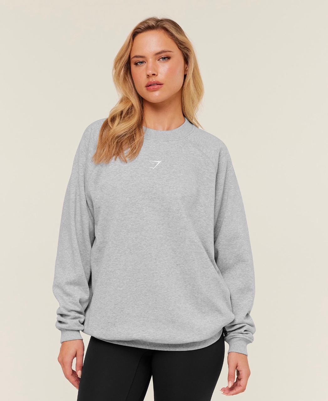 Training Oversized Fleece Sweatshirt Light Grey