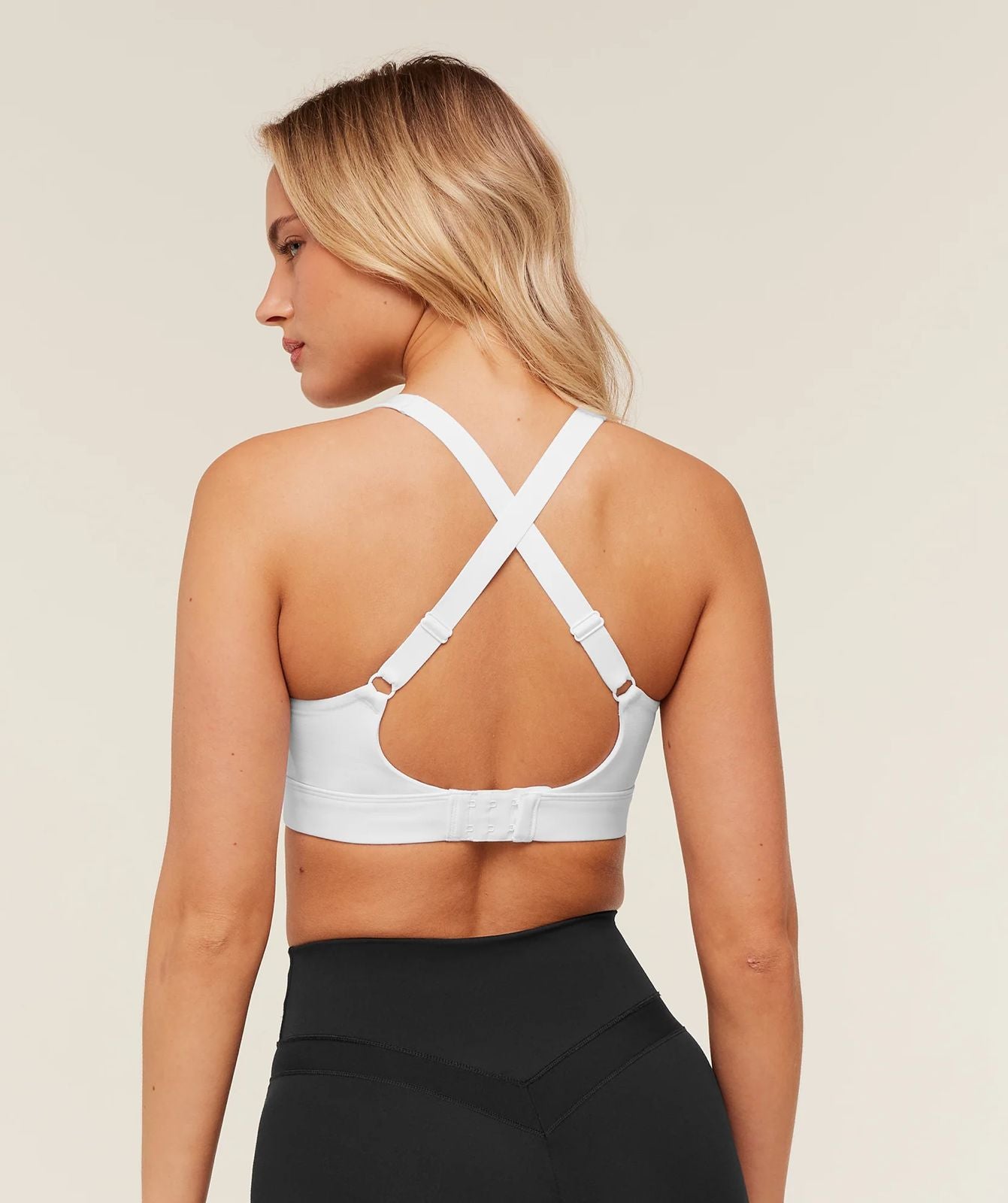High Support Ruched Sports Bra White