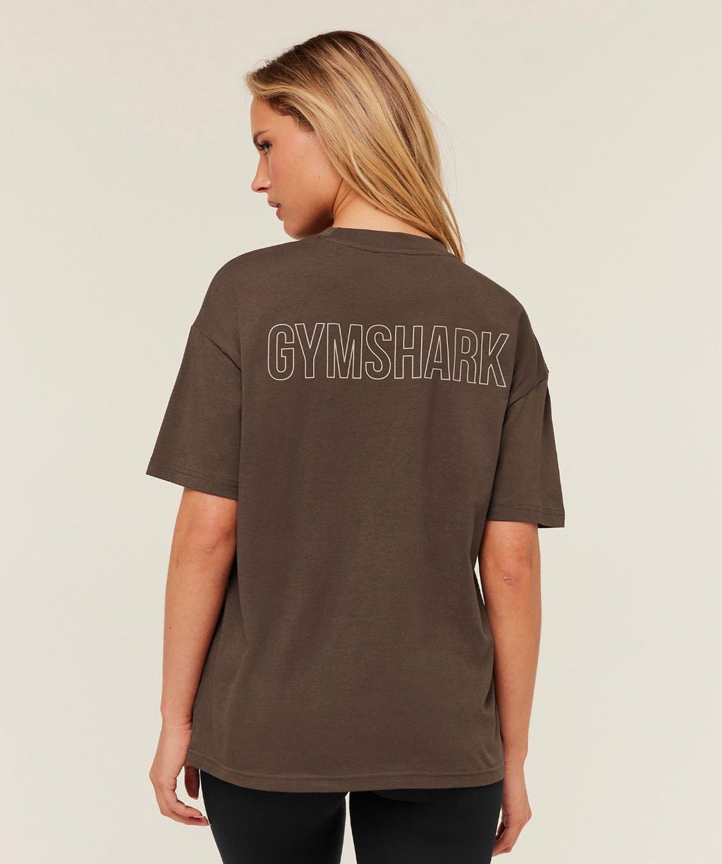 Trace Graphic Oversized T-Shirt Archive Brown