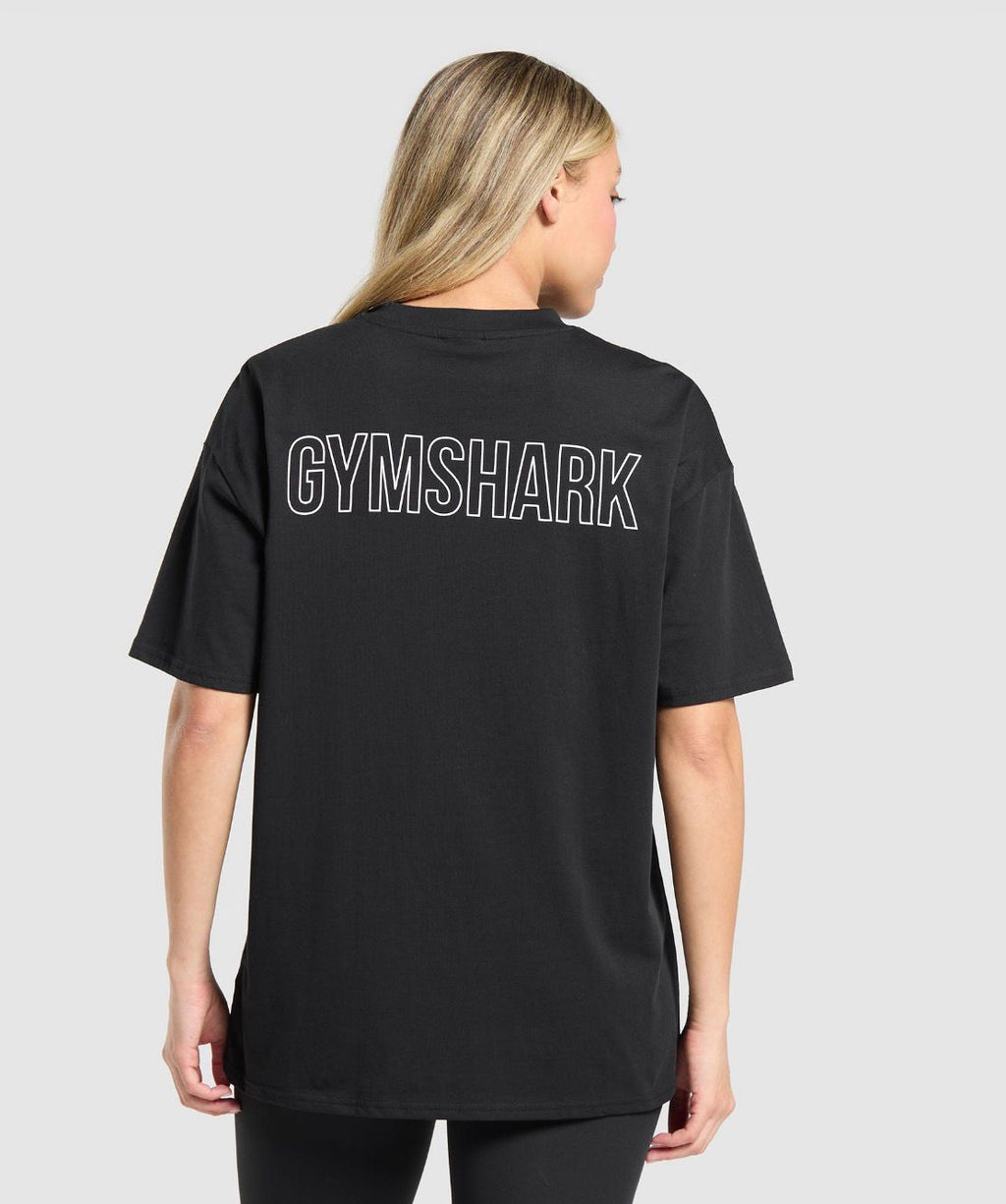 Trace Graphic Oversized T-Shirt Black