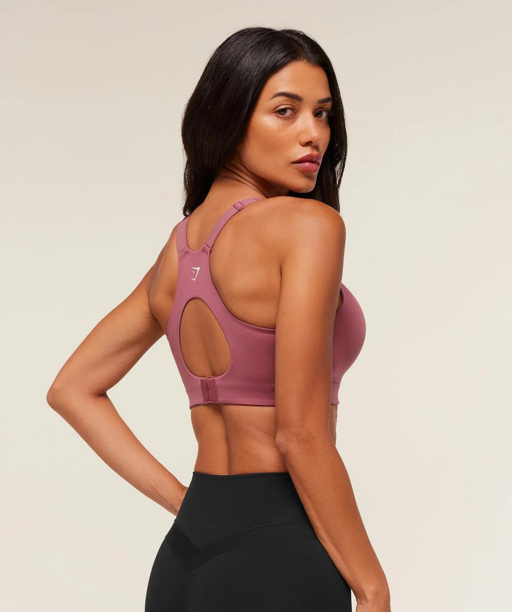 High Support V-Neck Sports Bra Resent Pink