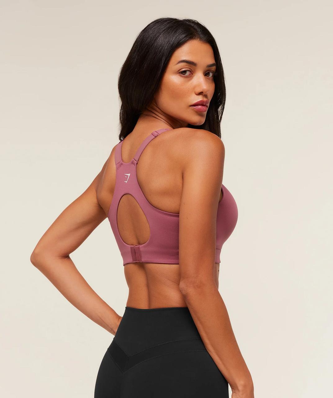 High Support V-Neck Sports Bra Resent Pink