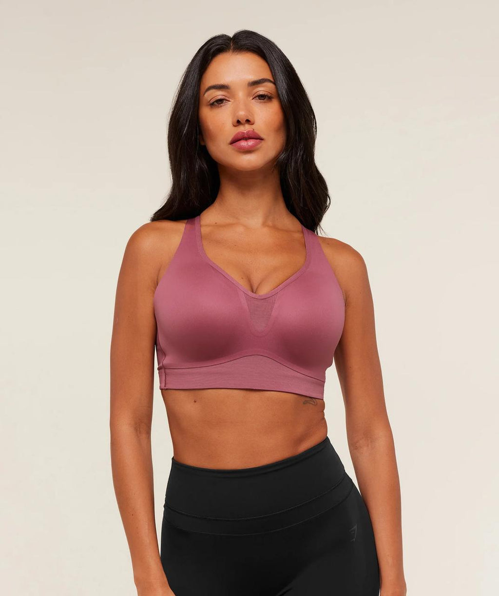 High Support V-Neck Sports Bra Resent Pink