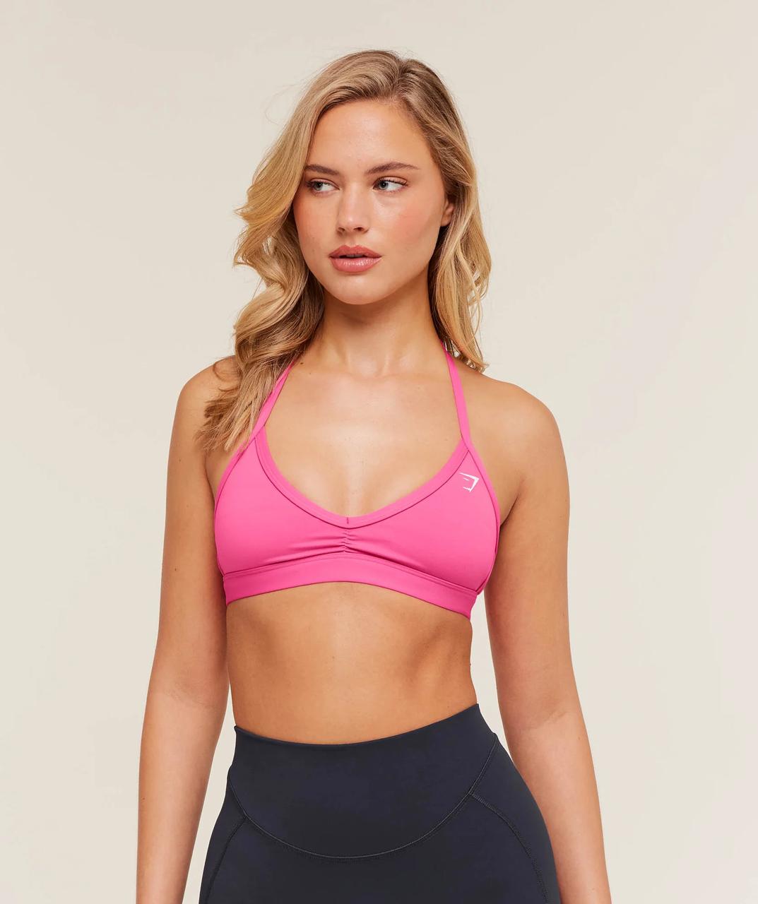 Minimal Halterneck Sports Bra Energy Pink