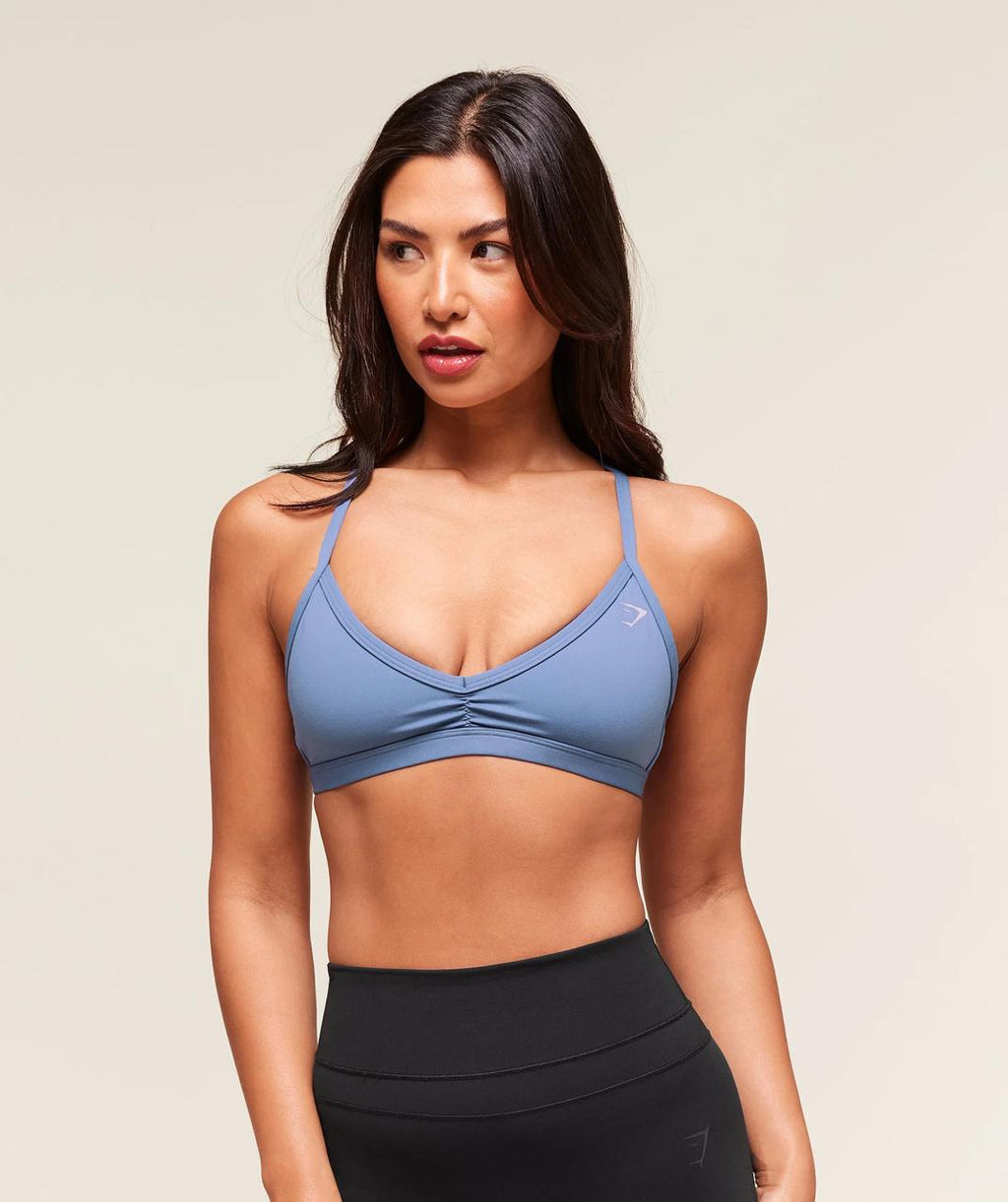 Minimal Sports Bra Worn Blue