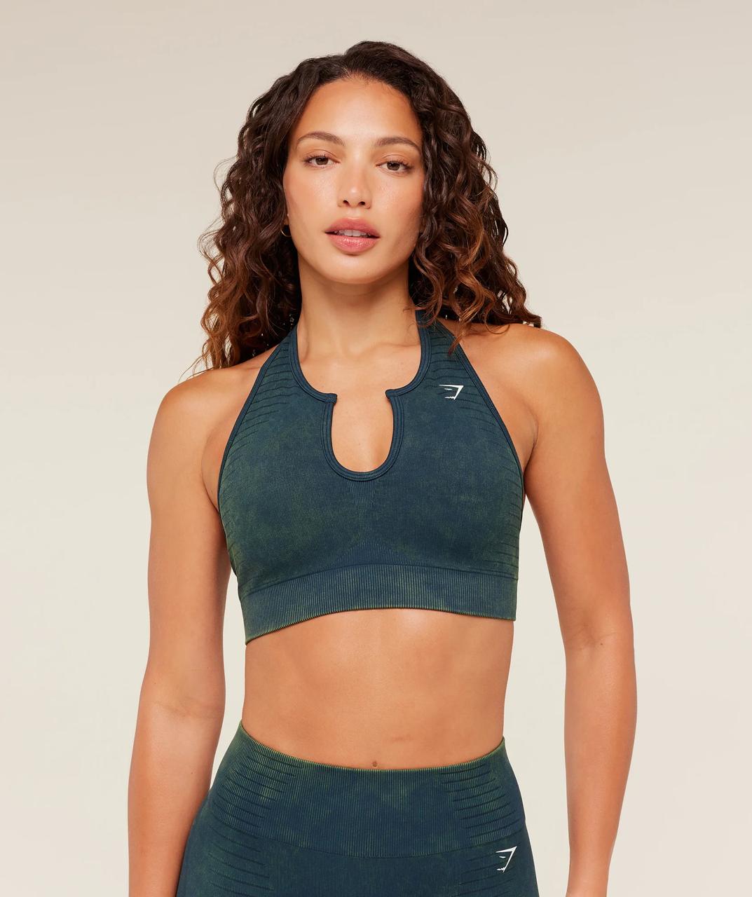 Steel Seamless Halter Neck Bra Deep Petrol Blue