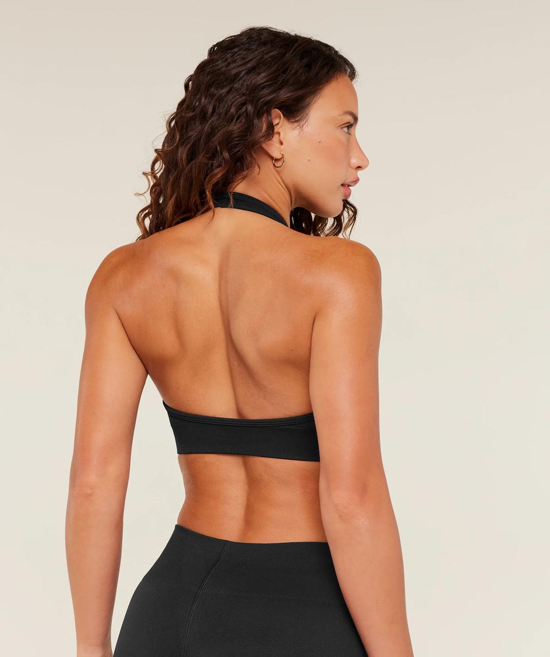 Steel Seamless Halter Neck Bra GS Black
